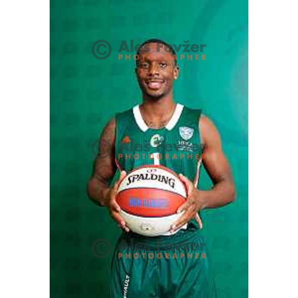 Umoja Gibson of Cedevita Olimpija during official photo shooting for 2025/2026 basketball season in Ljubljana, Slovenia on September 22, 2025