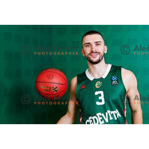 Rok Radovic of Cedevita Olimpija during official photo shooting for 2025/2026 basketball season in Ljubljana, Slovenia on September 22, 2025