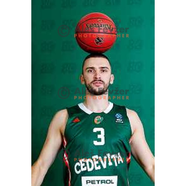 Rok Radovic of Cedevita Olimpija during official photo shooting for 2025/2026 basketball season in Ljubljana, Slovenia on September 22, 2025