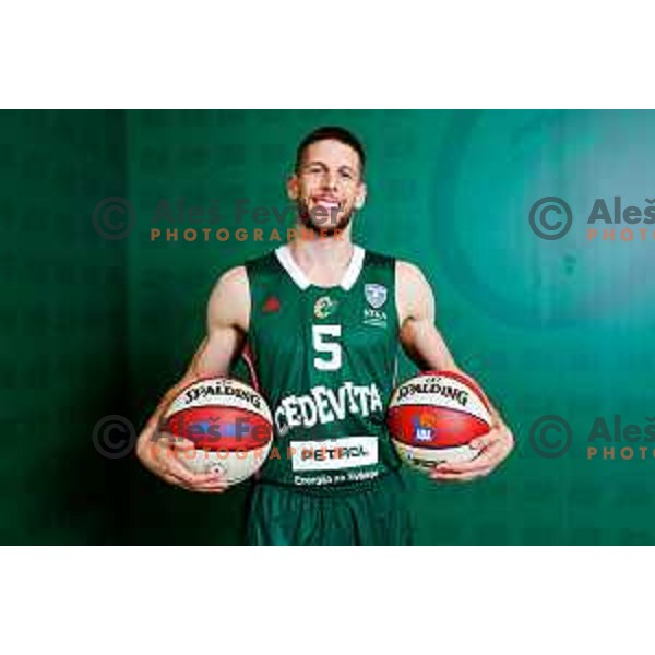 Aleksej Nikolic of Cedevita Olimpija during official photo shooting for 2025/2026 basketball season in Ljubljana, Slovenia on September 22, 2025