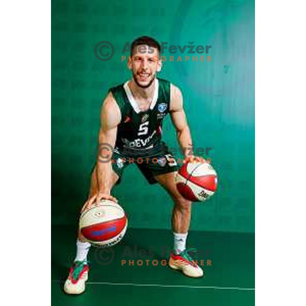 Aleksej Nikolic of Cedevita Olimpija during official photo shooting for 2025/2026 basketball season in Ljubljana, Slovenia on September 22, 2025