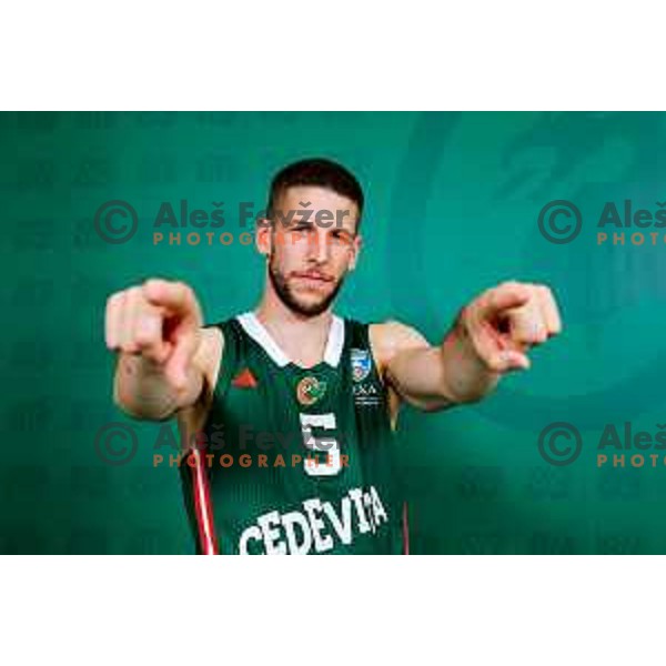 Aleksej Nikolic of Cedevita Olimpija during official photo shooting for 2025/2026 basketball season in Ljubljana, Slovenia on September 22, 2025