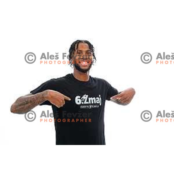 DJ Stewart of Cedevita Olimpija during official photo shooting for 2025/2026 basketball season in Ljubljana, Slovenia on September 22, 2025