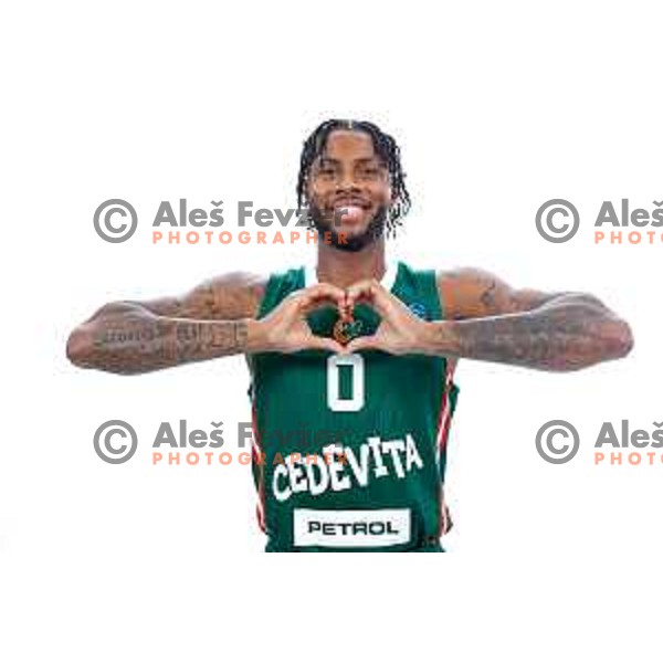 DJ Stewart of Cedevita Olimpija during official photo shooting for 2025/2026 basketball season in Ljubljana, Slovenia on September 22, 2025