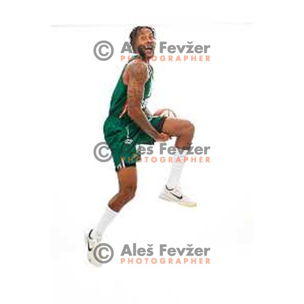 DJ Stewart of Cedevita Olimpija during official photo shooting for 2025/2026 basketball season in Ljubljana, Slovenia on September 22, 2025