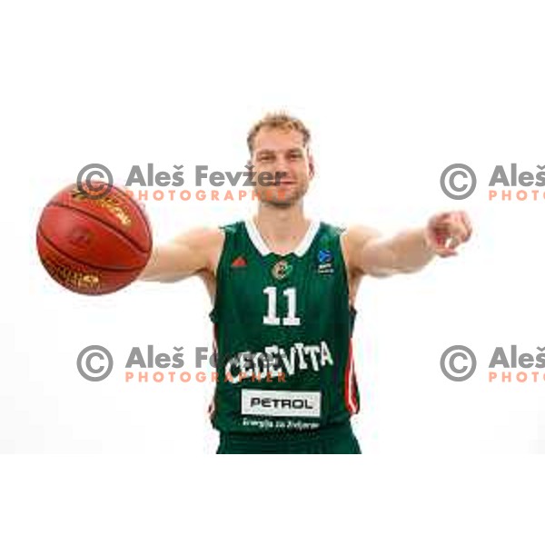 Jaka Blazic of Cedevita Olimpija during official photo shooting for 2025/2026 basketball season in Ljubljana, Slovenia on September 22, 2025