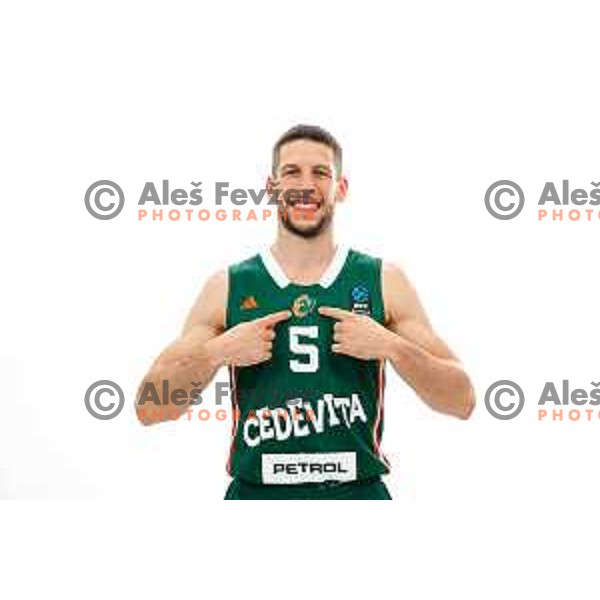 Aleksej Nikolic of Cedevita Olimpija during official photo shooting for 2025/2026 basketball season in Ljubljana, Slovenia on September 22, 2025