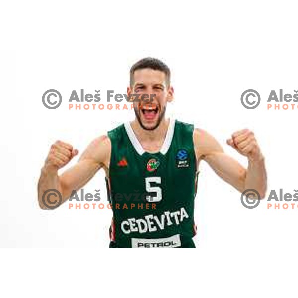 Aleksej Nikolic of Cedevita Olimpija during official photo shooting for 2025/2026 basketball season in Ljubljana, Slovenia on September 22, 2025