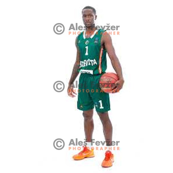 Umoja Gibson of Cedevita Olimpija during official photo shooting for 2025/2026 basketball season in Ljubljana, Slovenia on September 22, 2025