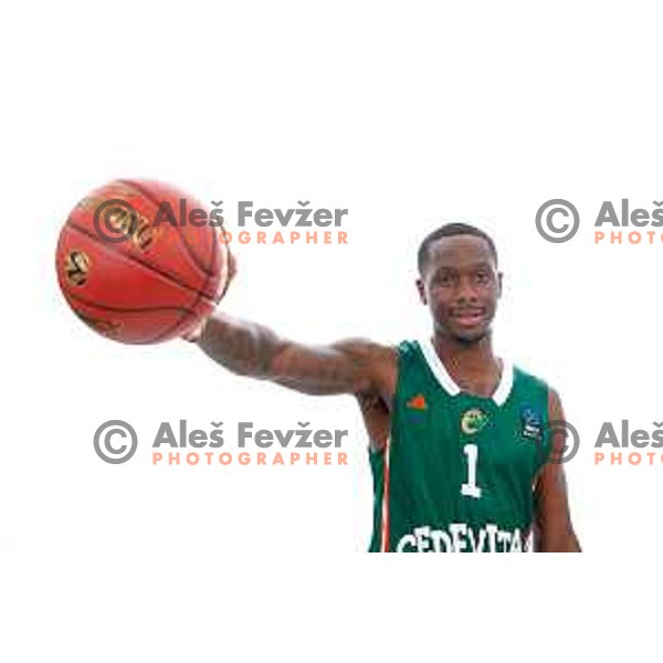 Umoja Gibson of Cedevita Olimpija during official photo shooting for 2025/2026 basketball season in Ljubljana, Slovenia on September 22, 2025