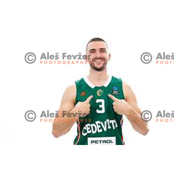 Rok Radovic of Cedevita Olimpija during official photo shooting for 2025/2026 basketball season in Ljubljana, Slovenia on September 22, 2025
