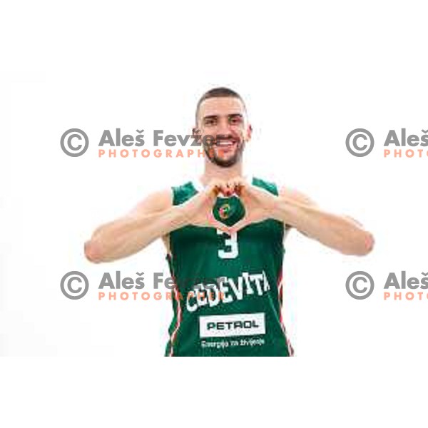 Rok Radovic of Cedevita Olimpija during official photo shooting for 2025/2026 basketball season in Ljubljana, Slovenia on September 22, 2025