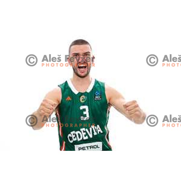 Rok Radovic of Cedevita Olimpija during official photo shooting for 2025/2026 basketball season in Ljubljana, Slovenia on September 22, 2025
