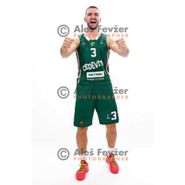 Rok Radovic of Cedevita Olimpija during official photo shooting for 2025/2026 basketball season in Ljubljana, Slovenia on September 22, 2025