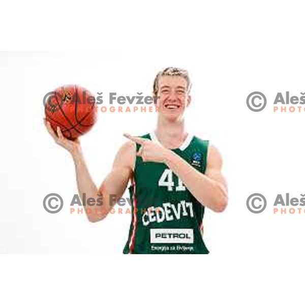 Ziga Daneu of Cedevita Olimpija during official photo shooting for 2025/2026 basketball season in Ljubljana, Slovenia on September 22, 2025