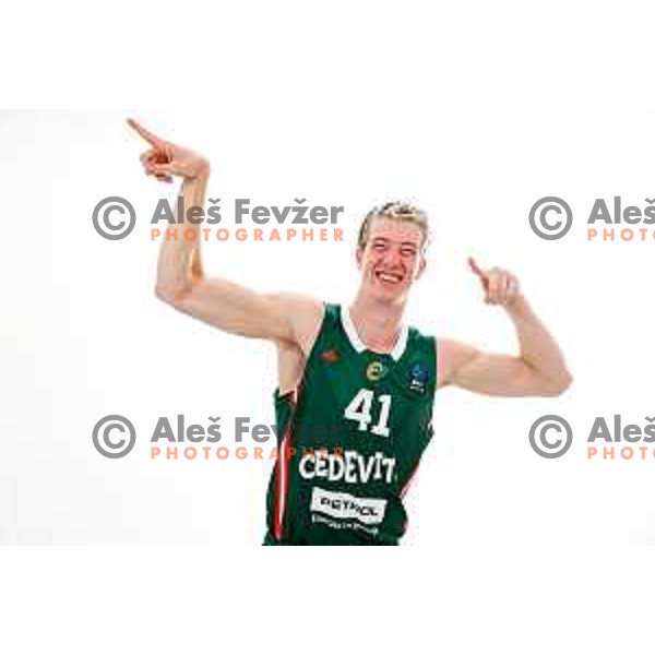 Ziga Daneu of Cedevita Olimpija during official photo shooting for 2025/2026 basketball season in Ljubljana, Slovenia on September 22, 2025