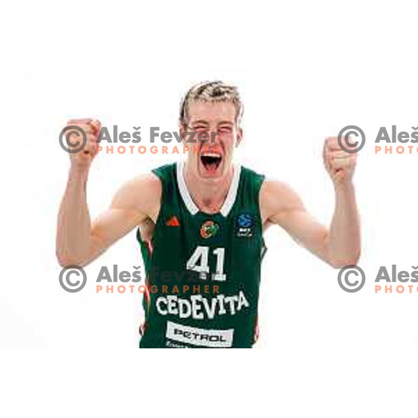 Ziga Daneu of Cedevita Olimpija during official photo shooting for 2025/2026 basketball season in Ljubljana, Slovenia on September 22, 2025
