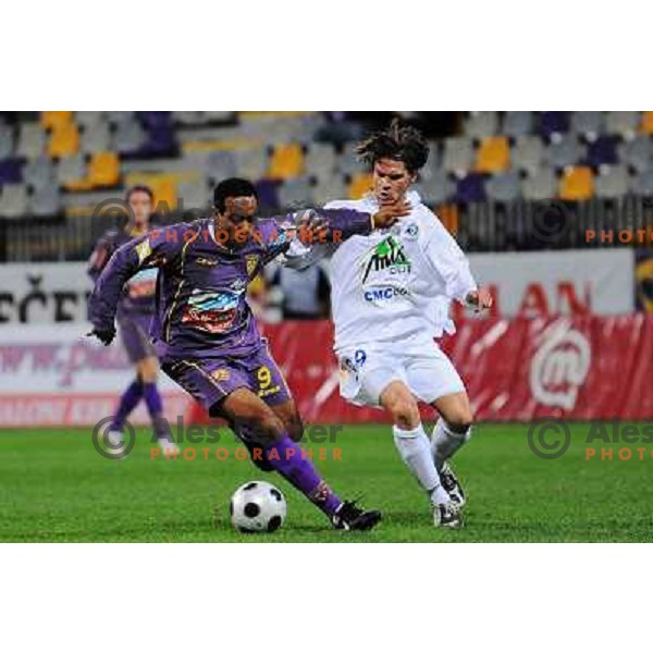 Tavares, Straus at football match Maribor Pivovarna Lasko-Mik CM Celje, Prva liga Telekom Slovenije, played in Maribor 31.10.2008. Maribor won 2:1 