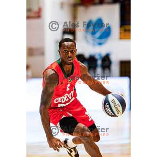 in action during Slovenian basketball SuperCup between Cedevita Olimpija and Krka in Polzela, Slovenia on September 24, 2025