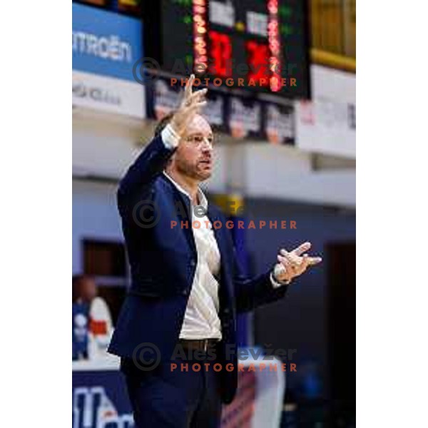 in action during Slovenian basketball SuperCup between Cedevita Olimpija and Krka in Polzela, Slovenia on September 24, 2025