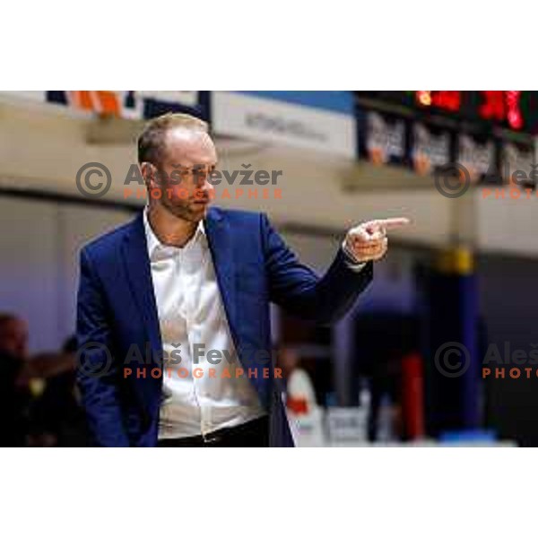 in action during Slovenian basketball SuperCup between Cedevita Olimpija and Krka in Polzela, Slovenia on September 24, 2025