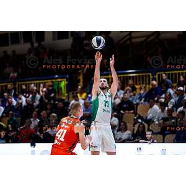 in action during Slovenian basketball SuperCup between Cedevita Olimpija and Krka in Polzela, Slovenia on September 24, 2025