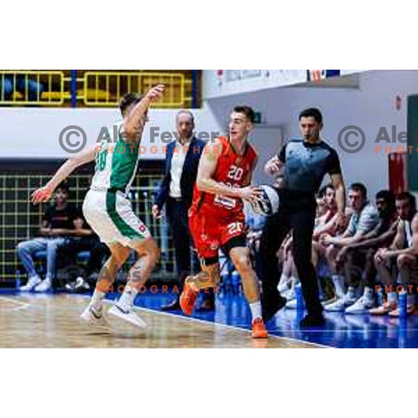in action during Slovenian basketball SuperCup between Cedevita Olimpija and Krka in Polzela, Slovenia on September 24, 2025