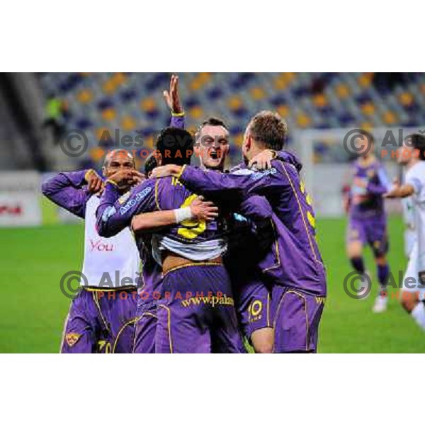 After first goal at football match Maribor Pivovarna Lasko-Mik CM Celje, Prva liga Telekom Slovenije, played in Maribor 31.10.2008. Maribor won 2:1 
