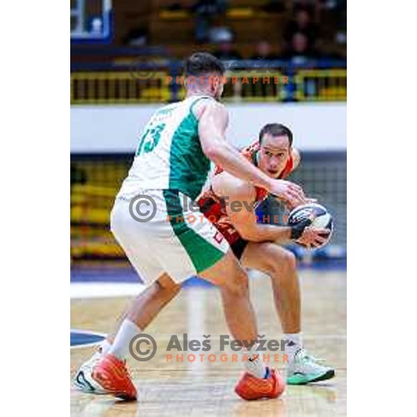 in action during Slovenian basketball SuperCup between Cedevita Olimpija and Krka in Polzela, Slovenia on September 24, 2025