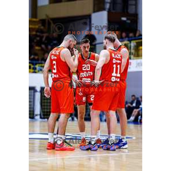 in action during Slovenian basketball SuperCup between Cedevita Olimpija and Krka in Polzela, Slovenia on September 24, 2025