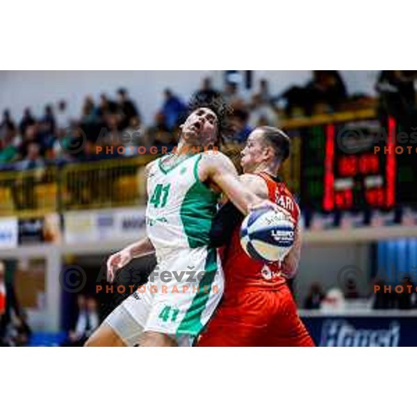 in action during Slovenian basketball SuperCup between Cedevita Olimpija and Krka in Polzela, Slovenia on September 24, 2025