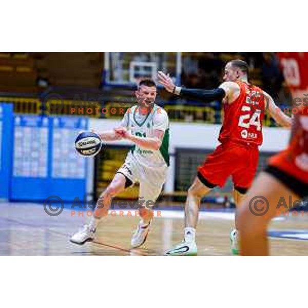 in action during Slovenian basketball SuperCup between Cedevita Olimpija and Krka in Polzela, Slovenia on September 24, 2025