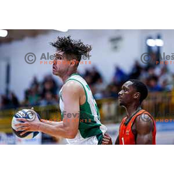 in action during Slovenian basketball SuperCup between Cedevita Olimpija and Krka in Polzela, Slovenia on September 24, 2025