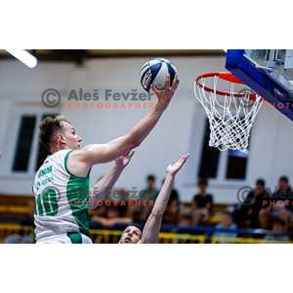 in action during Slovenian basketball SuperCup between Cedevita Olimpija and Krka in Polzela, Slovenia on September 24, 2025