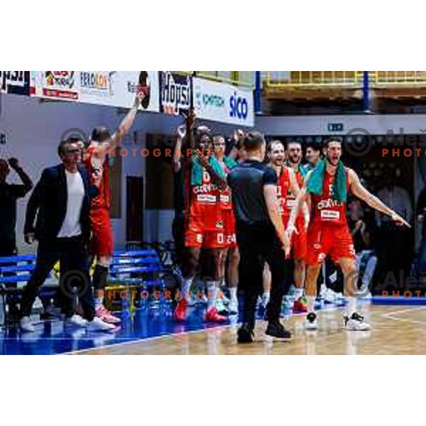 in action during Slovenian basketball SuperCup between Cedevita Olimpija and Krka in Polzela, Slovenia on September 24, 2025