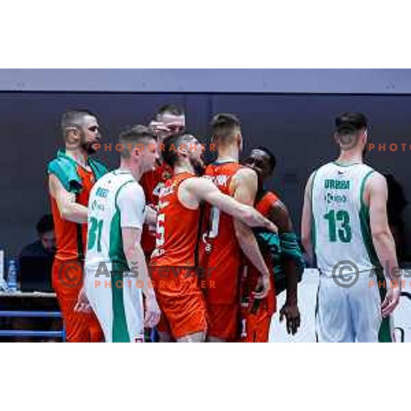 in action during Slovenian basketball SuperCup between Cedevita Olimpija and Krka in Polzela, Slovenia on September 24, 2025