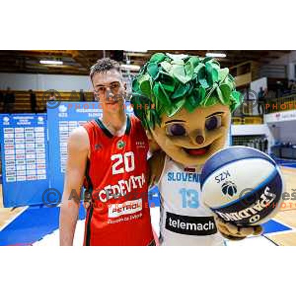 in action during Slovenian basketball SuperCup between Cedevita Olimpija and Krka in Polzela, Slovenia on September 24, 2025