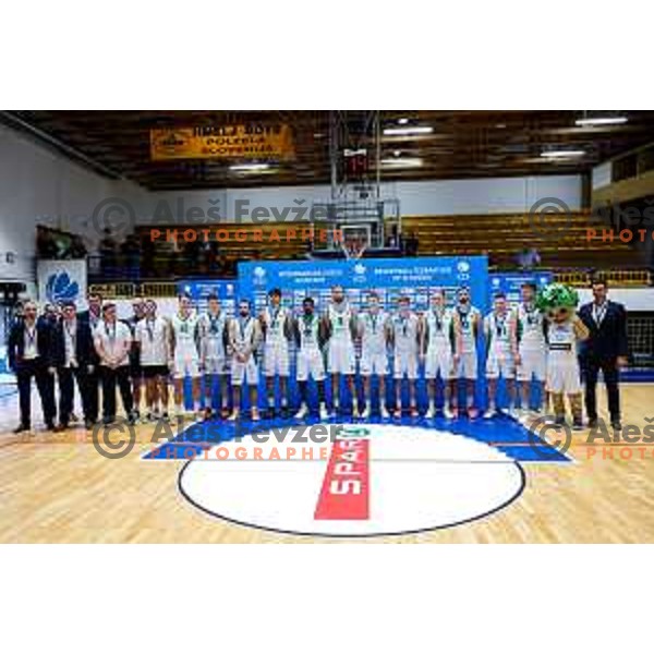 in action during Slovenian basketball SuperCup between Cedevita Olimpija and Krka in Polzela, Slovenia on September 24, 2025