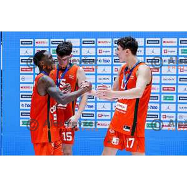 in action during Slovenian basketball SuperCup between Cedevita Olimpija and Krka in Polzela, Slovenia on September 24, 2025
