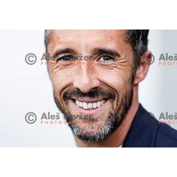 Federico Bessone, head coach of Olimpija during Slovenian basketball SuperCup between Cedevita Olimpija and Krka in Polzela, Slovenia on September 24, 2025