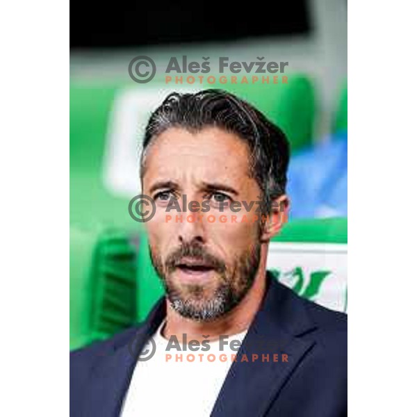 Federico Bessone, head coach of Olimpija during Slovenian basketball SuperCup between Cedevita Olimpija and Krka in Polzela, Slovenia on September 24, 2025