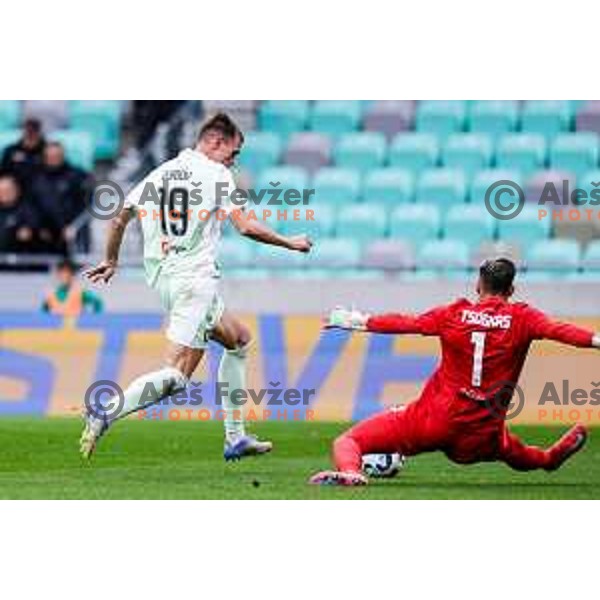 Ivan Durdov in action during Slovenian basketball SuperCup between Cedevita Olimpija and Krka in Polzela, Slovenia on September 24, 2025