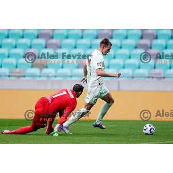 Ivan Durdov in action during Slovenian basketball SuperCup between Cedevita Olimpija and Krka in Polzela, Slovenia on September 24, 2025