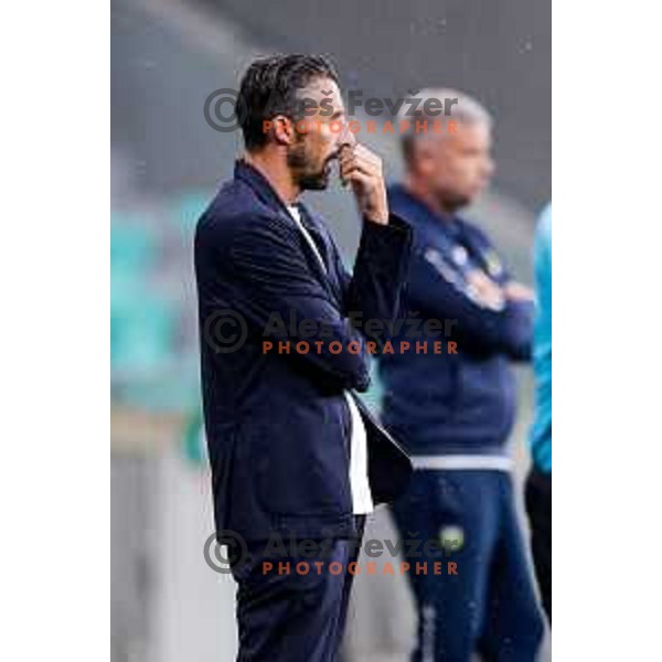 Federico Bessone, head coach of Olimpija during Slovenian basketball SuperCup between Cedevita Olimpija and Krka in Polzela, Slovenia on September 24, 2025