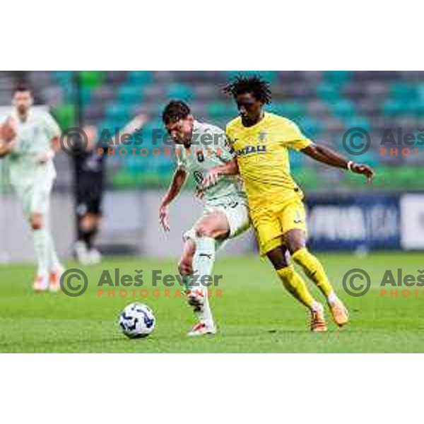 in action during Slovenian basketball SuperCup between Cedevita Olimpija and Krka in Polzela, Slovenia on September 24, 2025