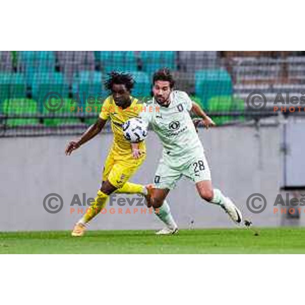 Diogo in action during Slovenian basketball SuperCup between Cedevita Olimpija and Krka in Polzela, Slovenia on September 24, 2025