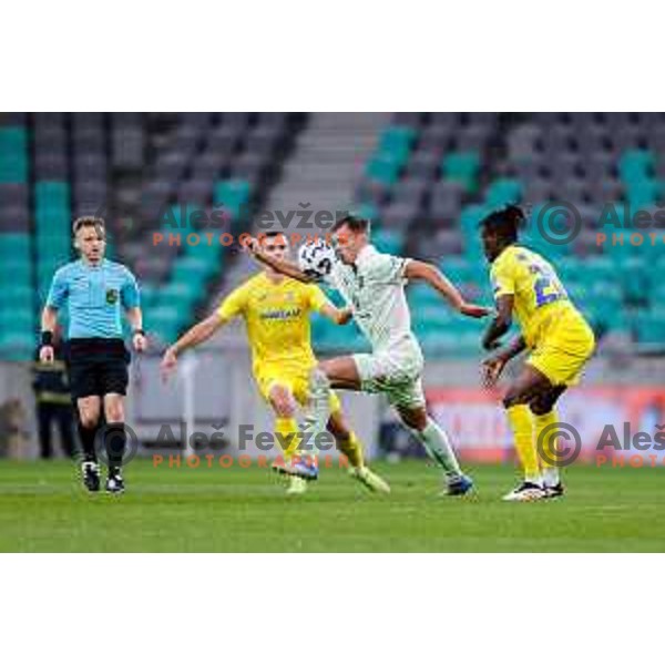Ivan Durdov in action during Slovenian basketball SuperCup between Cedevita Olimpija and Krka in Polzela, Slovenia on September 24, 2025