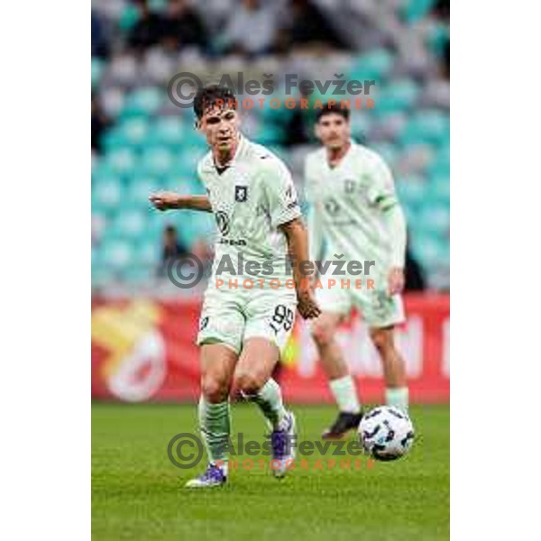 Antonio Marin in action during Slovenian basketball SuperCup between Cedevita Olimpija and Krka in Polzela, Slovenia on September 24, 2025