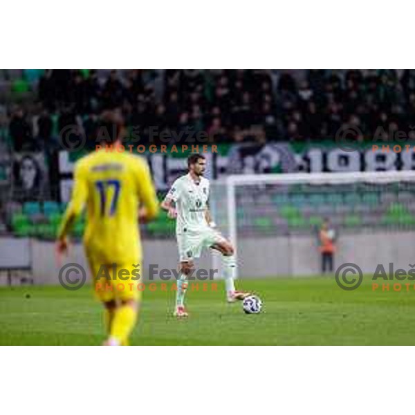 in action during Slovenian basketball SuperCup between Cedevita Olimpija and Krka in Polzela, Slovenia on September 24, 2025
