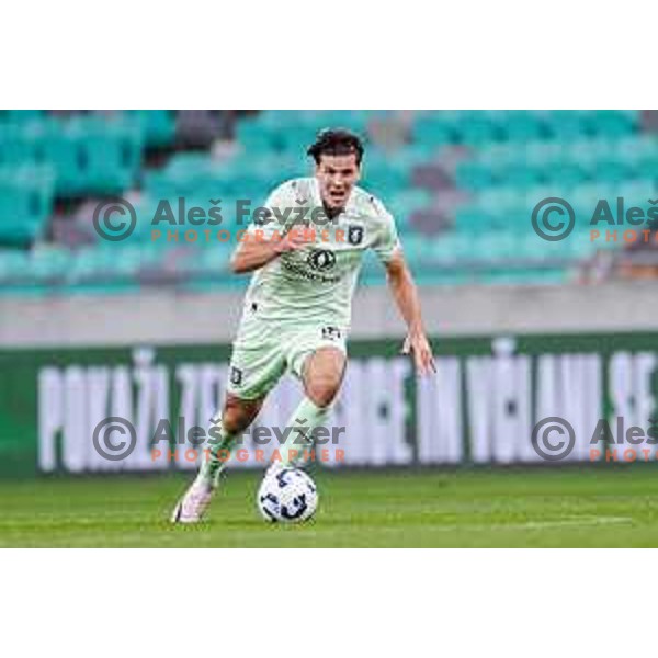 Marko Brest in action during Slovenian basketball SuperCup between Cedevita Olimpija and Krka in Polzela, Slovenia on September 24, 2025